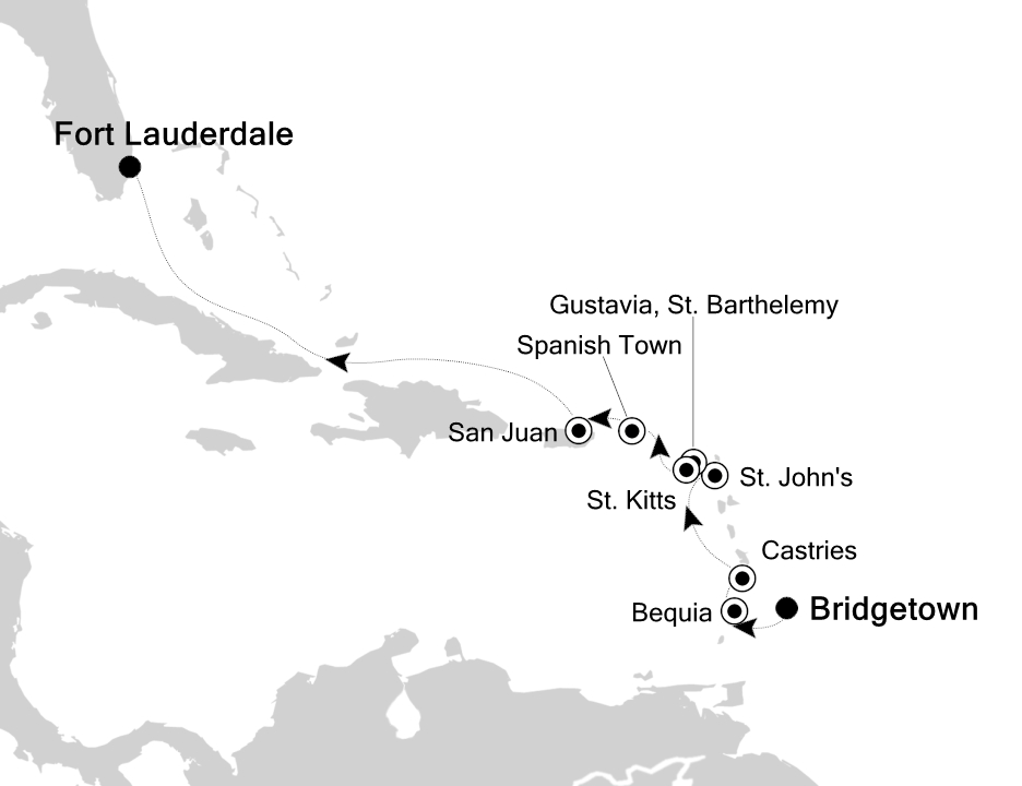 Caribbean & Central America Cruise Itinerary Map